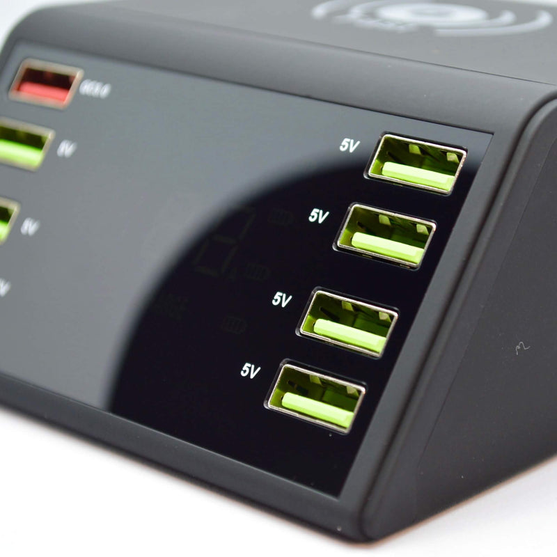 Hub de Carga con 8 puertos USB | Con carga Wireless | 60W