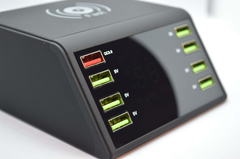Hub de Carga con 8 puertos USB | Con carga Wireless | 60W