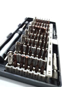 Desarmador de Aluminio con 56 puntas para reparar celulares y computadoras.