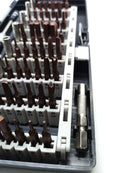 Desarmador de Aluminio con 56 puntas para reparar celulares y computadoras.