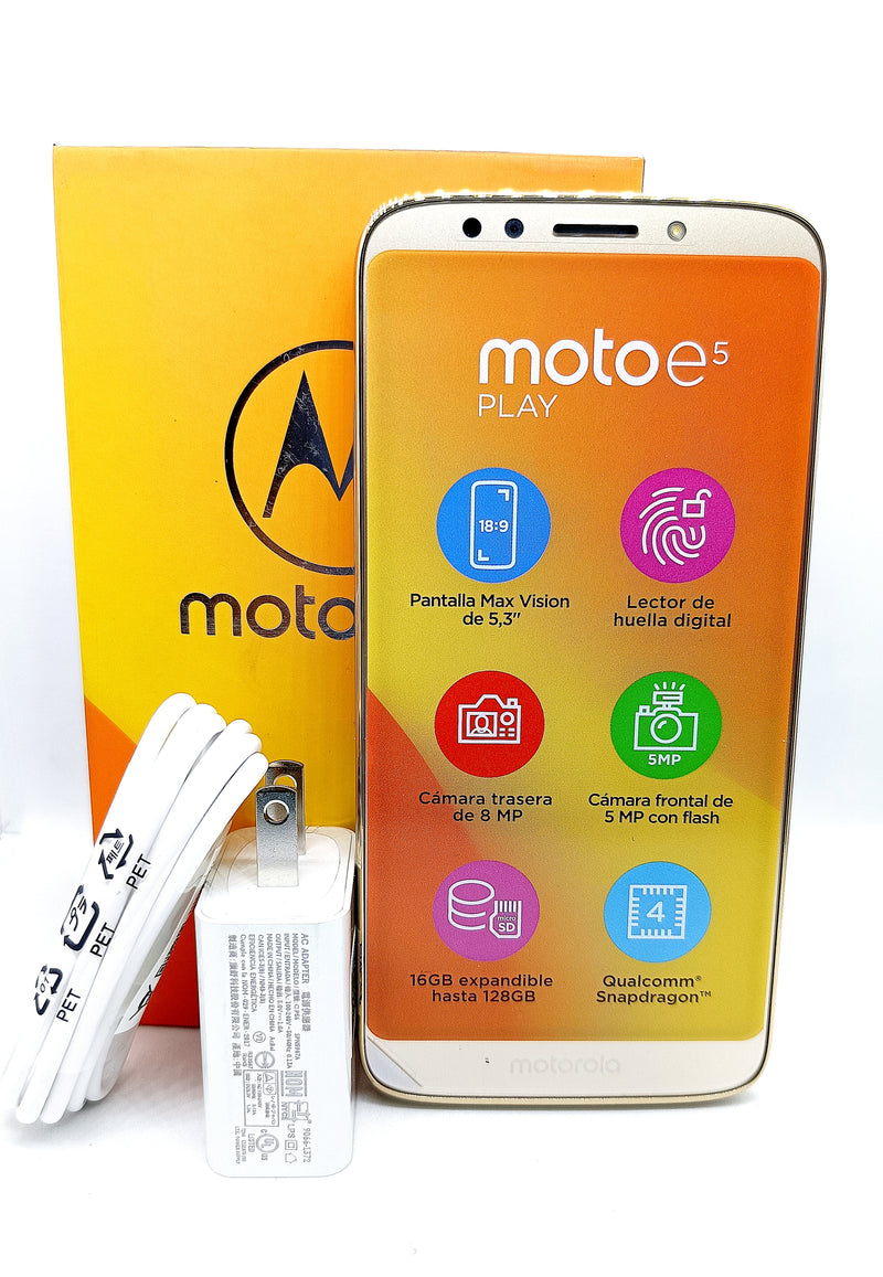 Motorola E5 Play 1GB / 16 GB, Doble SIM color Dorado  | En Liquidación | Sin Garantía