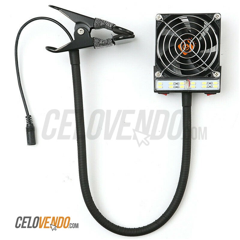 Extractor de Humo Portatil con Clip para Mesa | Luz LED.