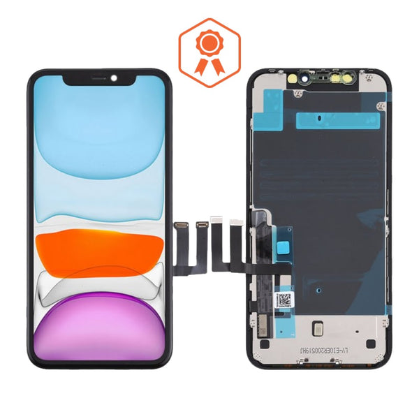 Encuentra pantallas OLED Premium para iPhone 11 con opción de cambio de IC en talleres de reparación en Guatemala.