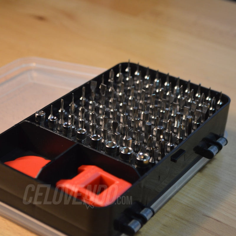 Kit de Herramientas con desarmador de aluminio 110 en 1