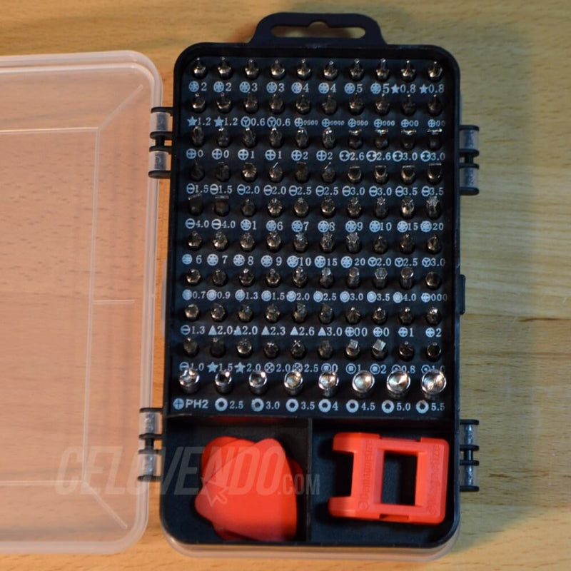 Kit de Herramientas con desarmador de aluminio 110 en 1