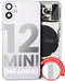 Tapa trasera con componentes pequeños para iPhone 12 Mini (Sin logo) (Blanco)