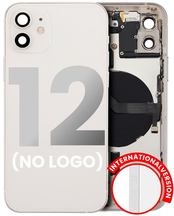 Tapa trasera con componentes pequenos preinstalados para iPhone 12 (Version internacional) (Blanco)