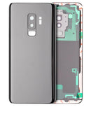 Tapa trasera con lente de camara para Samsung Galaxy S9 Plus (Sin logo) (Gris)
