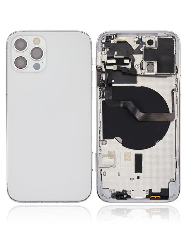 Tapa trasera para iPhone 12 Pro con componentes pequenos pre-instalados (Version internacional) (Plata)