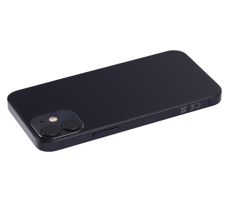 Tapa trasera para iPhone 12 Mini con componentes pequeños pre-instalados (Versión Internacional, Negro)