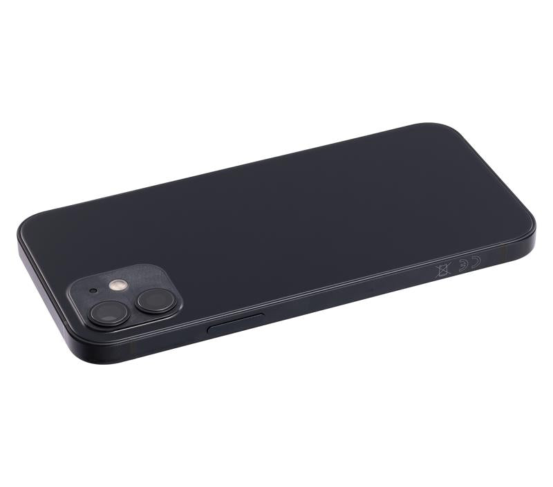 Tapa trasera para iPhone 12 con componentes pequeños pre-instalados (Versión internacional) (Negro)