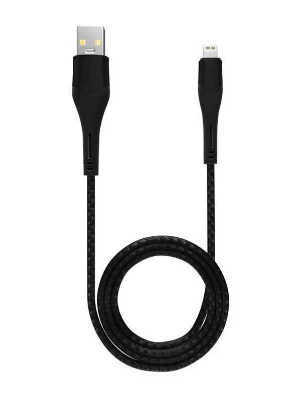 Cable Lightning a USB Tipo A de 3 ft AmpSentrix Alpha Negro