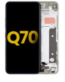 Pantalla LCD con marco para LG Q70 (Reacondicionado) (Plata Espejo)