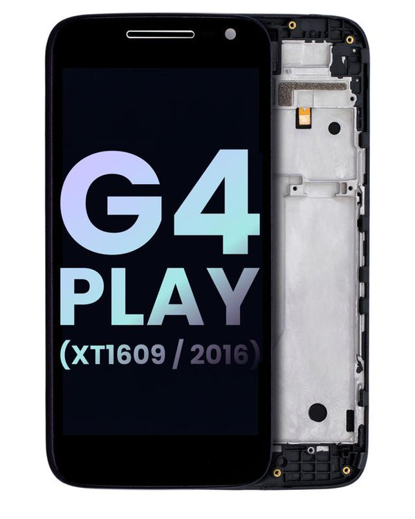 Pantalla LCD con marco para Motorola Moto G4 Play (XT1609 / 2016) original (Negro)