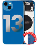 Tapa trasera para iPhone 13 con componentes pequenos pre-instalados (Version internacional) (Original usado Grado B) (Azul)