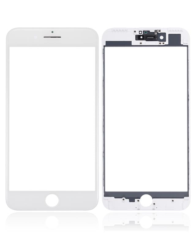 Vidrio frontal con marco y OCA pre-instalado para iPhone 7 Plus (Blanco) (2 Pack)