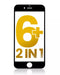 Cristal frontal con marco para iPhone 6 Plus (Pack de 2) (Negro)