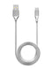 Cable USB Tipo C a USB Tipo A de 3 pies (AmpSentrix) (Infinity) (Plata)