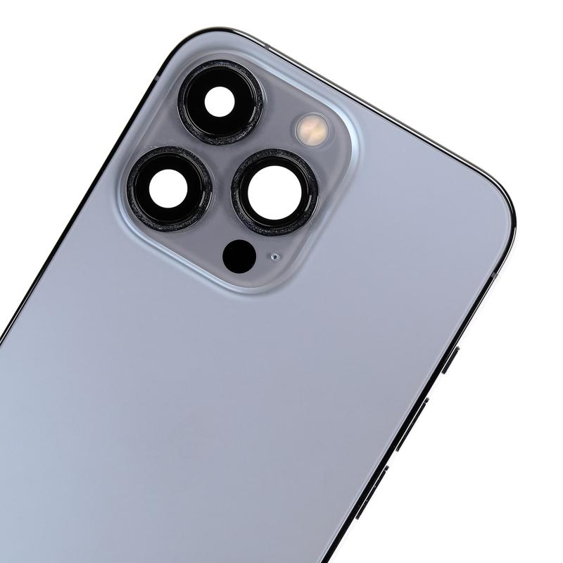 Tapa trasera para iPhone 13 Pro con componentes pequenos pre-instalados (Azul Sierra)