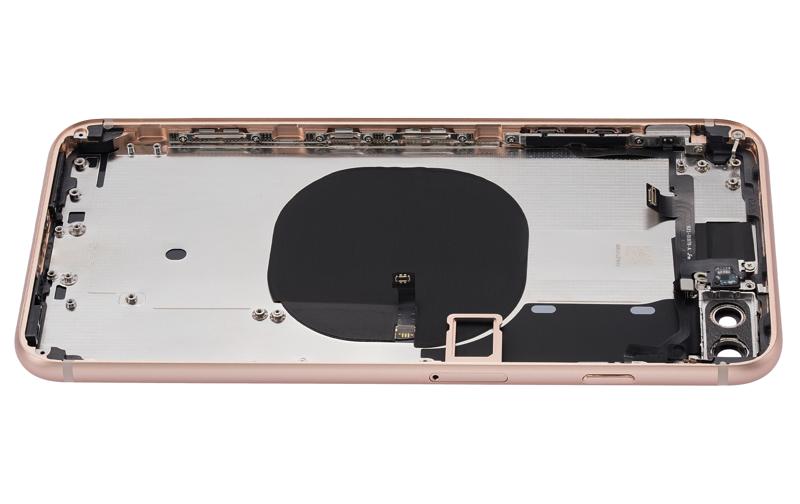 Tapa trasera con componentes pequenos pre-instalados para iPhone 8 Plus (Sin logo) (Dorado)