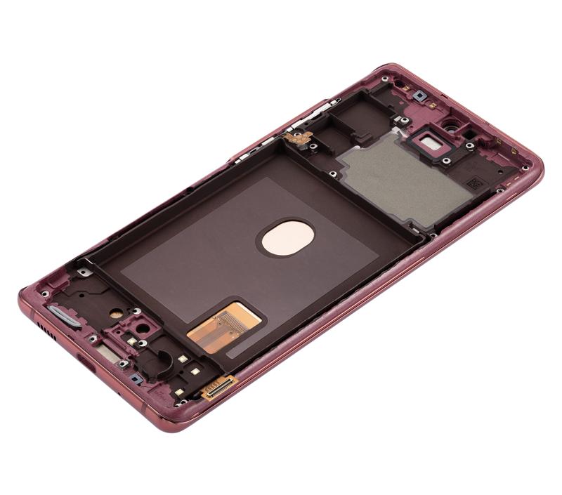 Pantalla OLED para Samsung Galaxy S20 FE 4G / 5G con marco (Rojo Nube)