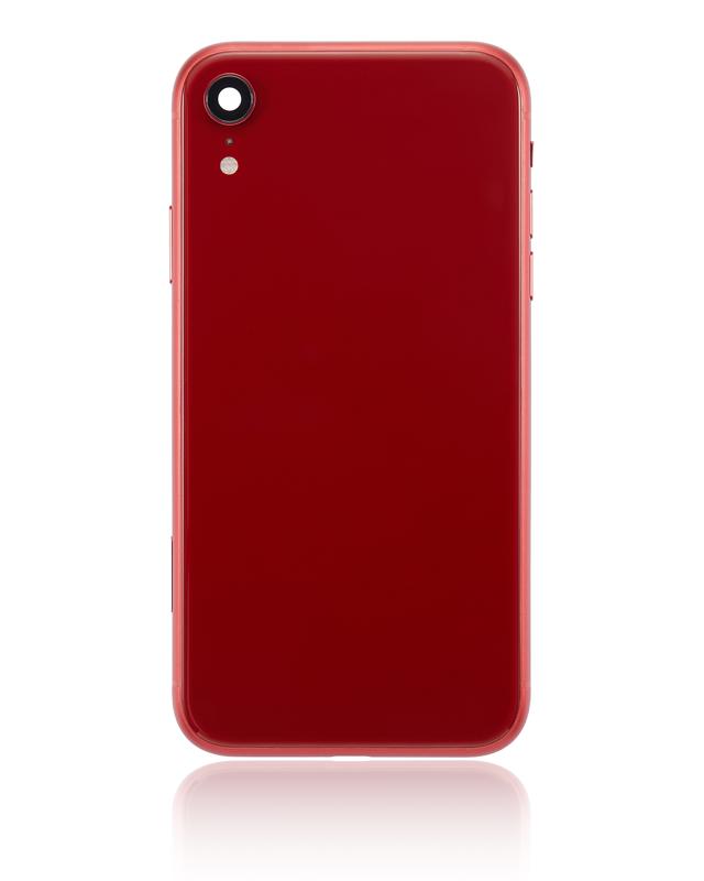 Tapa trasera para iPhone XR con componentes pequenos pre-instalados (Sin logo) (Rojo)