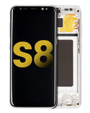 Pantalla OLED con marco para Samsung Galaxy S8 (Usado original Grado B/C) (Plata artico)