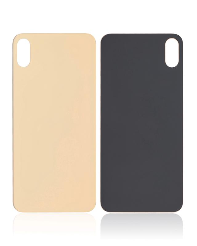 Tapa trasera para iPhone XS Max con adhesivo 3M (Agujero grande para camara) (Dorado)