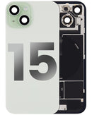 Tapa trasera con placa de acero, NFC, Magneto MagSafe y Flex de linterna para iPhone 15 (Verde)