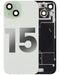 Tapa trasera con placa de acero, NFC, Magneto MagSafe y Flex de linterna para iPhone 15 (Verde)