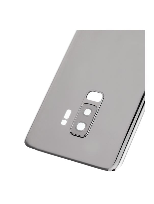 Tapa trasera con lente de camara para Samsung Galaxy S9 Plus (Sin logo) (Gris)