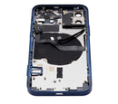 Tapa trasera con componentes pequenos pre-instalados para iPhone 12 (Version US) (Sin logo) (Azul)