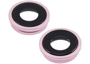 Lente de camara trasera con soporte y bisel para iPhone 15 / 15 Plus (Juego de 2 piezas) (Rosa)