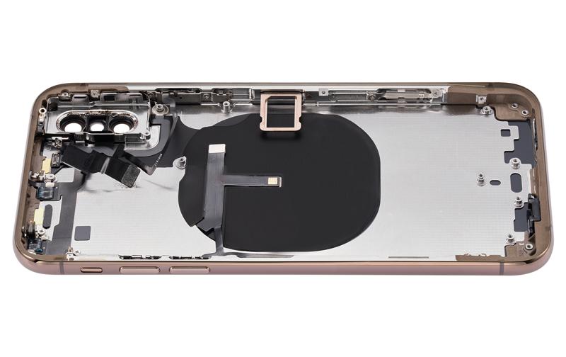 Tapa trasera para iPhone XS con componentes pequenos pre-instalados (Dorado)