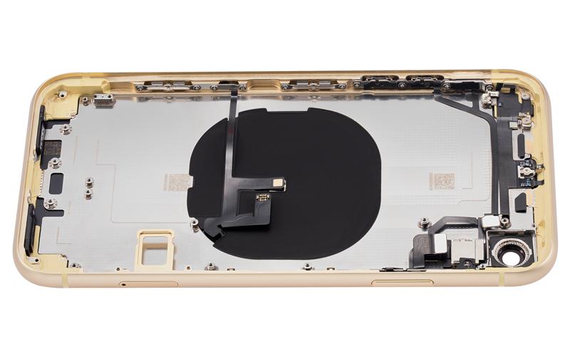 Tapa trasera con componentes pequeños pre-instalados para iPhone XR Amarillo