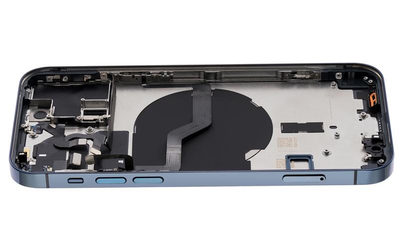 Tapa trasera para iPhone 12 Pro con componentes pequeños pre-instalados (Versión internacional) (Azul Pacífico)