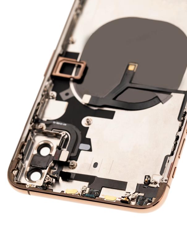 Tapa trasera con componentes pequeños pre-instalados para iPhone XS Max (Oro)