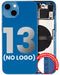 Tapa trasera para iPhone 13 con componentes pequenos pre-instalados (Sin logo) Azul