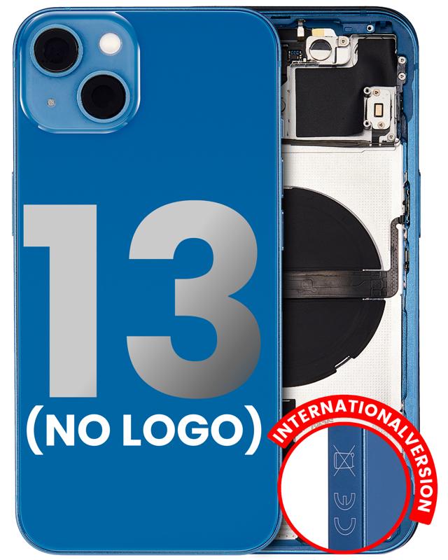 Tapa trasera para iPhone 13 con componentes pequenos pre-instalados (Sin logo) Azul
