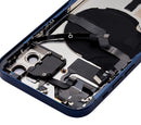 Tapa trasera con componentes pequenos pre-instalados para iPhone 12 (Version US) (Sin logo) (Azul)
