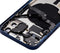 Tapa trasera con componentes pequenos pre-instalados para iPhone 12 (Version US) (Sin logo) (Azul)