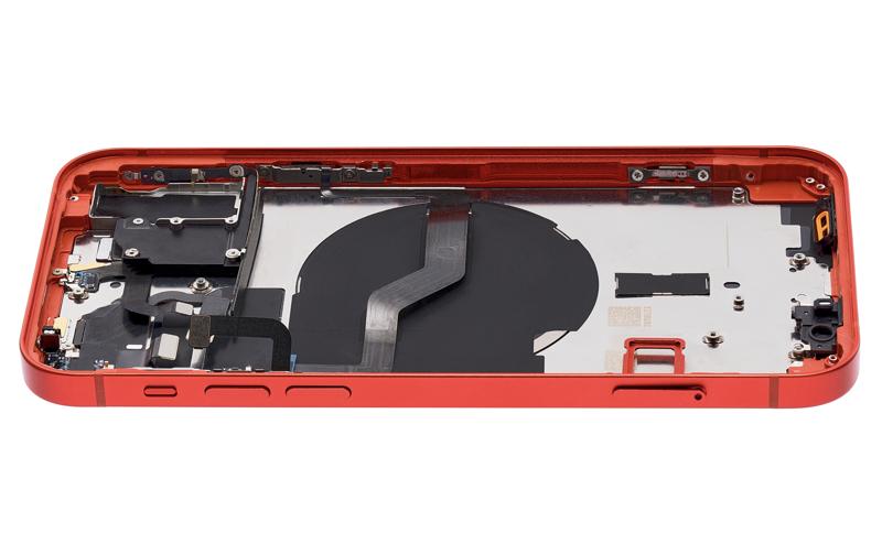 Tapa trasera con componentes pequenos pre-instalados para iPhone 12 (Version Internacional) (Rojo)