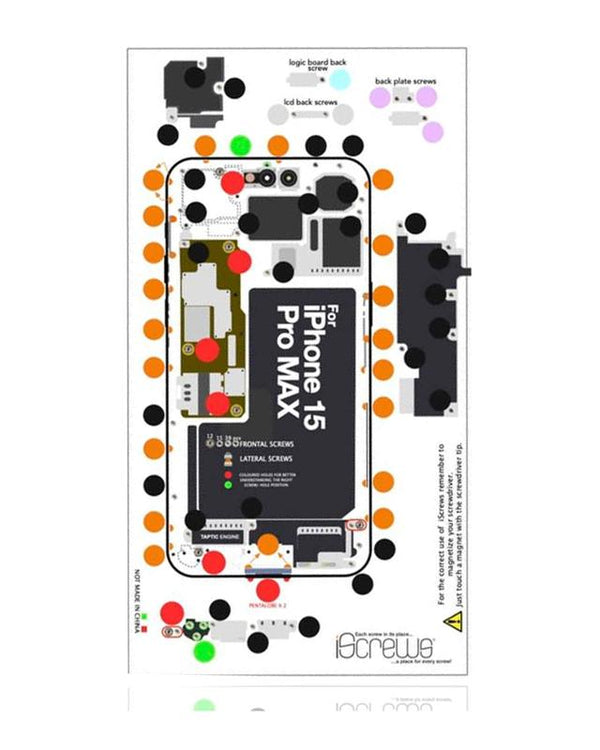 Alfombrilla de posicion de tornillos para iPhone 15 Pro Max