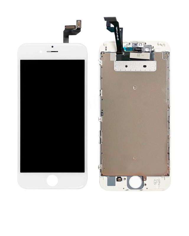 Pantalla LCD para iPhone 6S con placa de acero (Blanco)