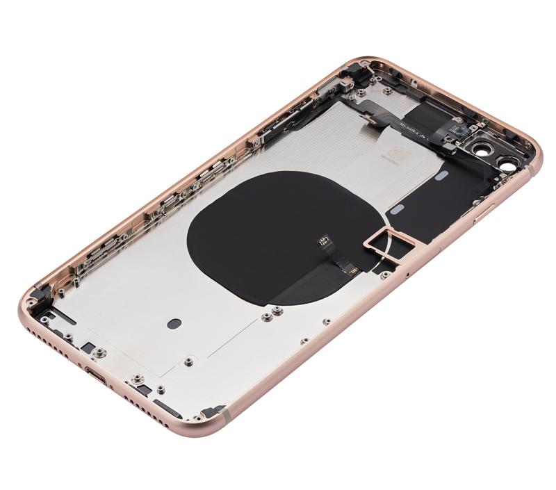 Tapa trasera con componentes pequenos pre-instalados para iPhone 8 Plus (Sin logo) (Dorado)