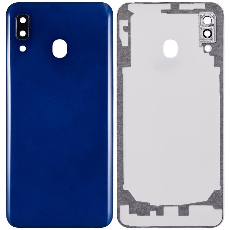 Tapa trasera con lente de camara para Samsung Galaxy A20 (A205 / 2019) Azul