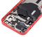Tapa trasera con componentes pequeños pre-instalados para iPhone 12 Mini (Versión US) (Sin Logo) (Rojo)