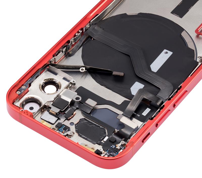 Tapa trasera con componentes pequeños pre-instalados para iPhone 12 Mini (Versión US) (Sin Logo) (Rojo)
