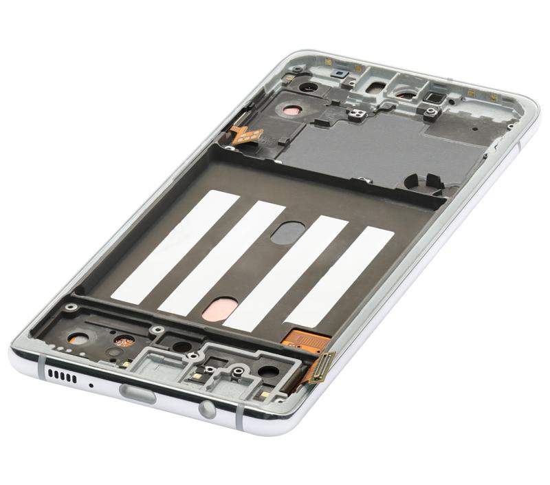 Pantalla OLED para Samsung Galaxy A51 5G (A516 / 2020) con marco (Blanco Prism Cube) (Reacondicionado)