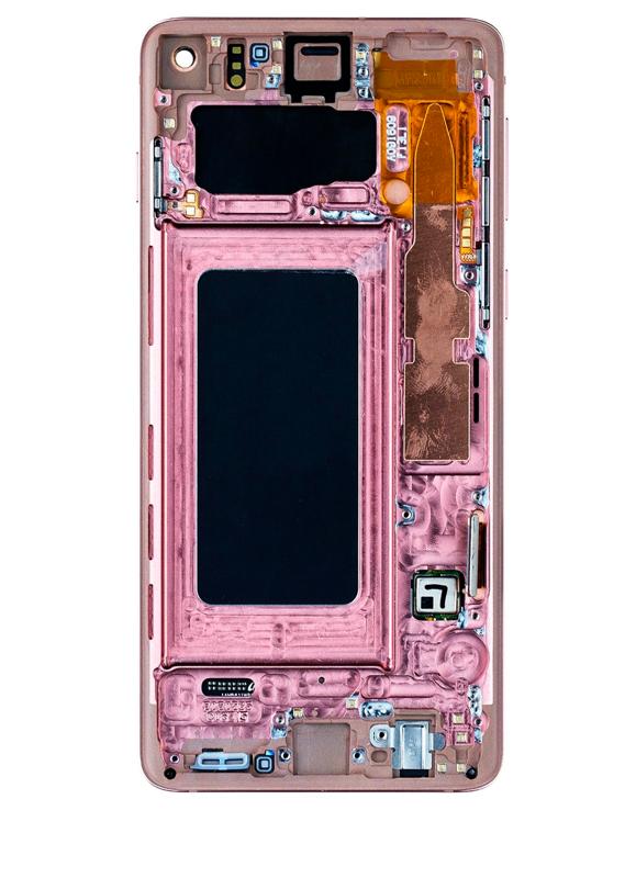 Pantalla LCD con marco para Samsung Galaxy S10 (sin sensor de huella) - Rosa Flamingo